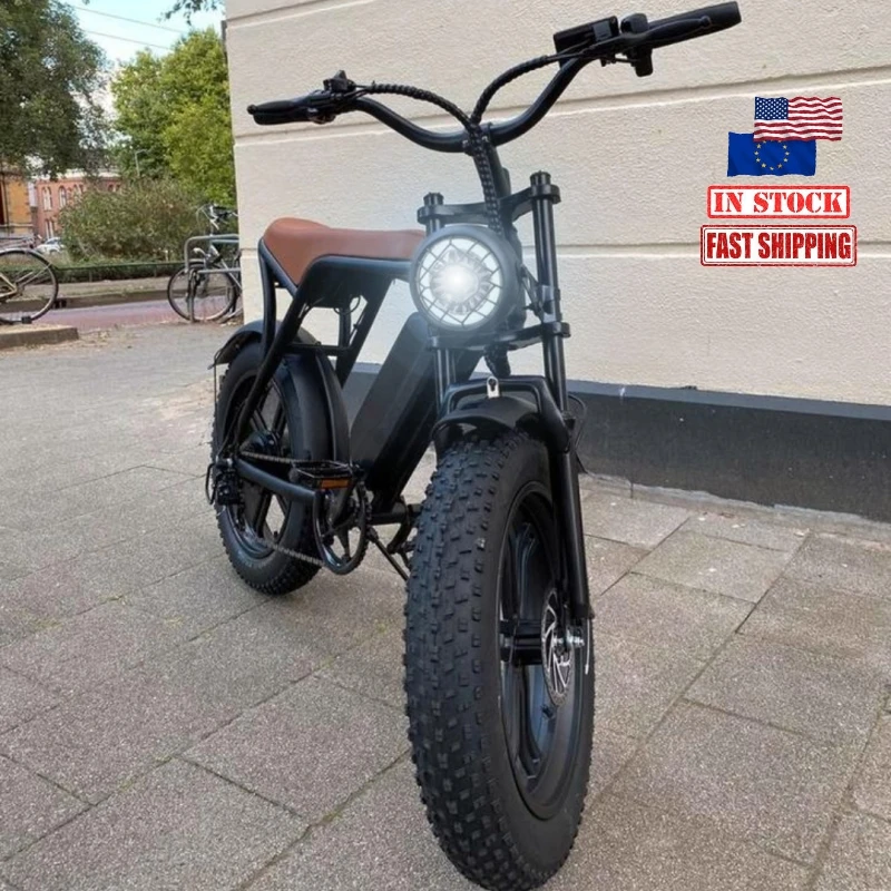 EU USA in Stock Tax Free  V8 20*4.0 inch Fat Tire Electric Bike 1000w 50km/h Moped E-bicycle Foldable Electric Fat bike 250w