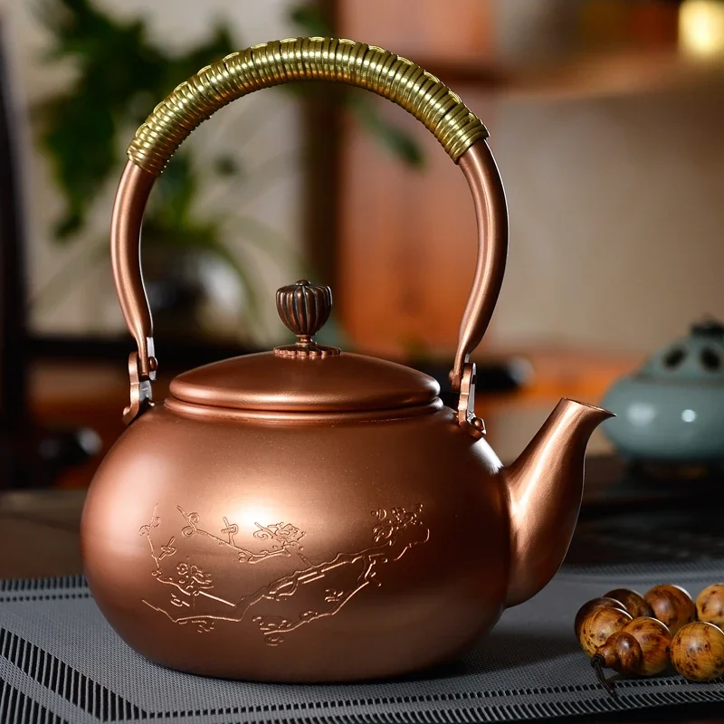 Handcrafted Bronze Herbal Kettle Vitality Enhancing Handmade Teapot Thickened For Longlasting Brewing Essential Teapot