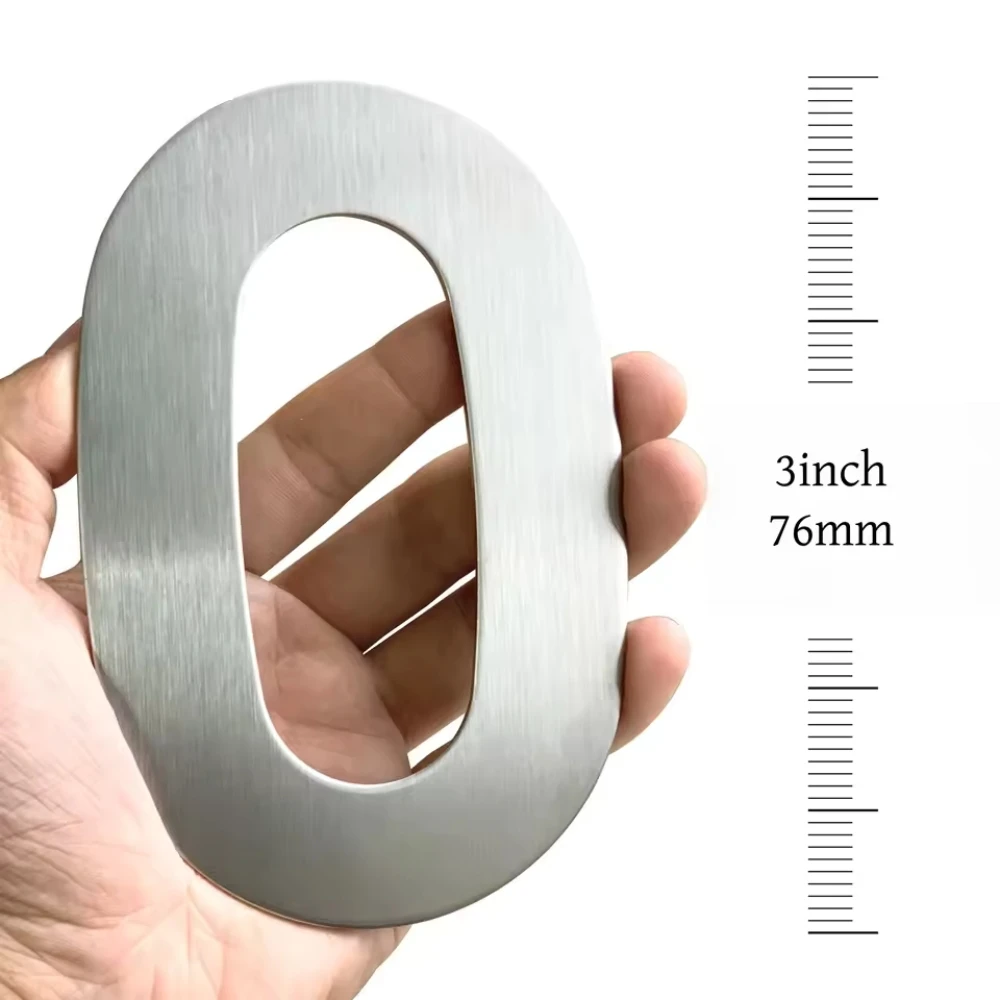 1pc Numbers 0-9 Stainless Steel House Number Self Adhesive Numbers Address Sign Letters Mailbox Number Digital Metal Tag