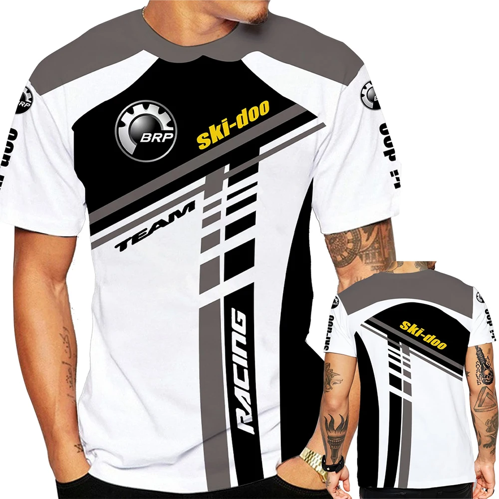 BRP Can Am 3D-Druck Sportliches, schnell trocknendes, atmungsaktives Herren-T-Shirt für den Außenbereich, Moto-Team-Fan-Uniform, kurzärmeliges Oberteil für Eltern und Kinder – Detail 11