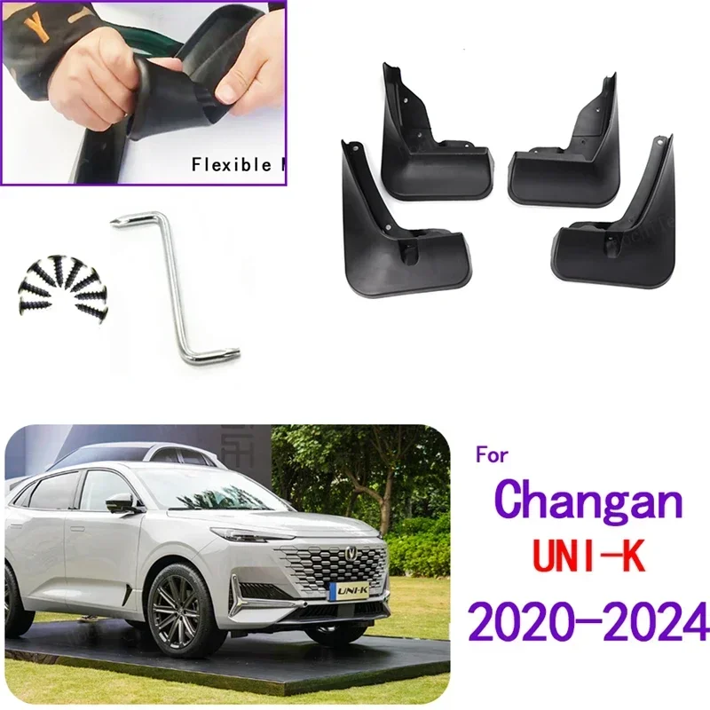 

Mudflap Splash Mud Flaps Auto Front Rear 4pcs Mudguards Special Fender Mudflaps for Changan UNI-K UNIK 2020-2023 Car Accessories