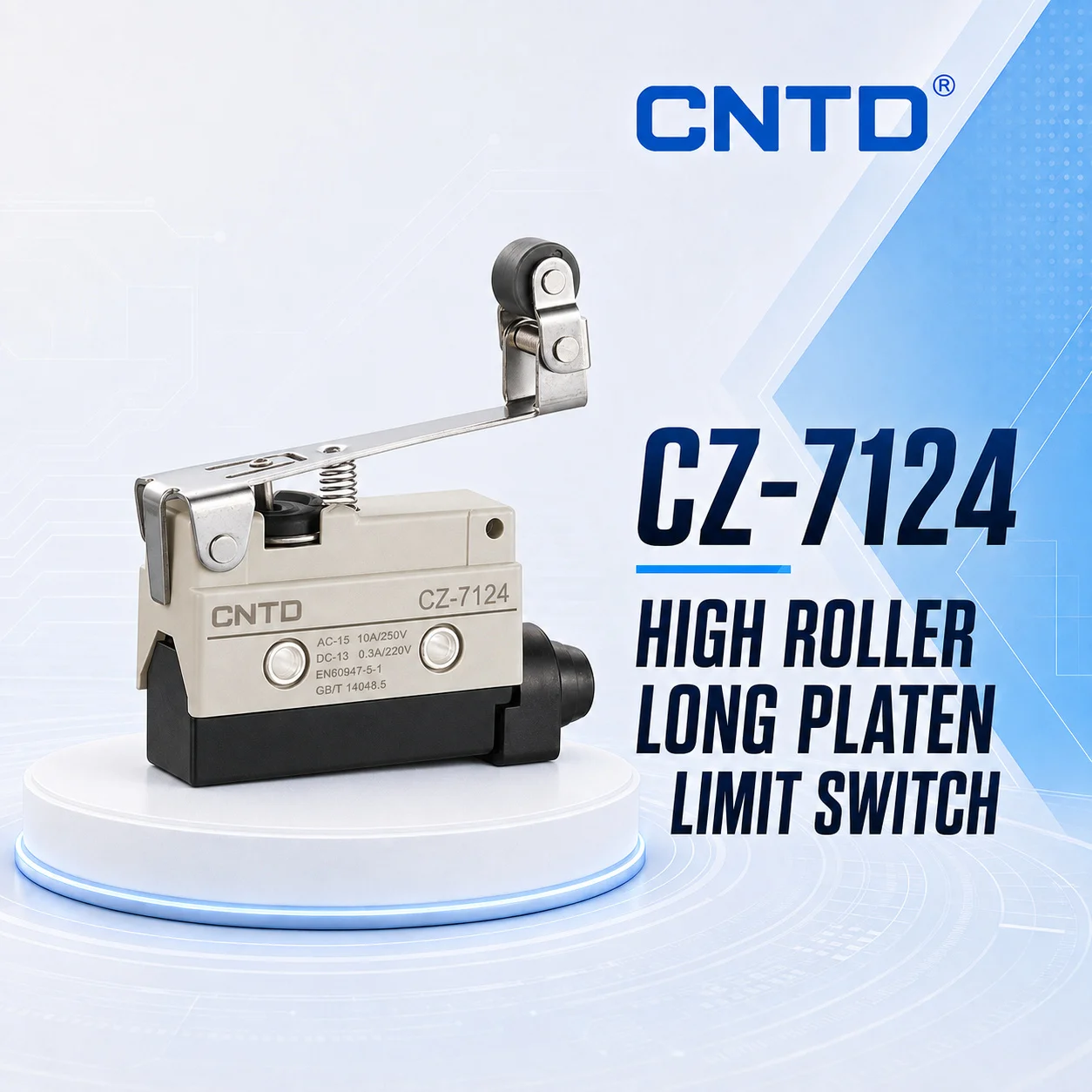 CNTD CZ-7124 Micro Limit Actuator Small Travel Switch high roller long pressing plate type Limit Sensor Precision Control