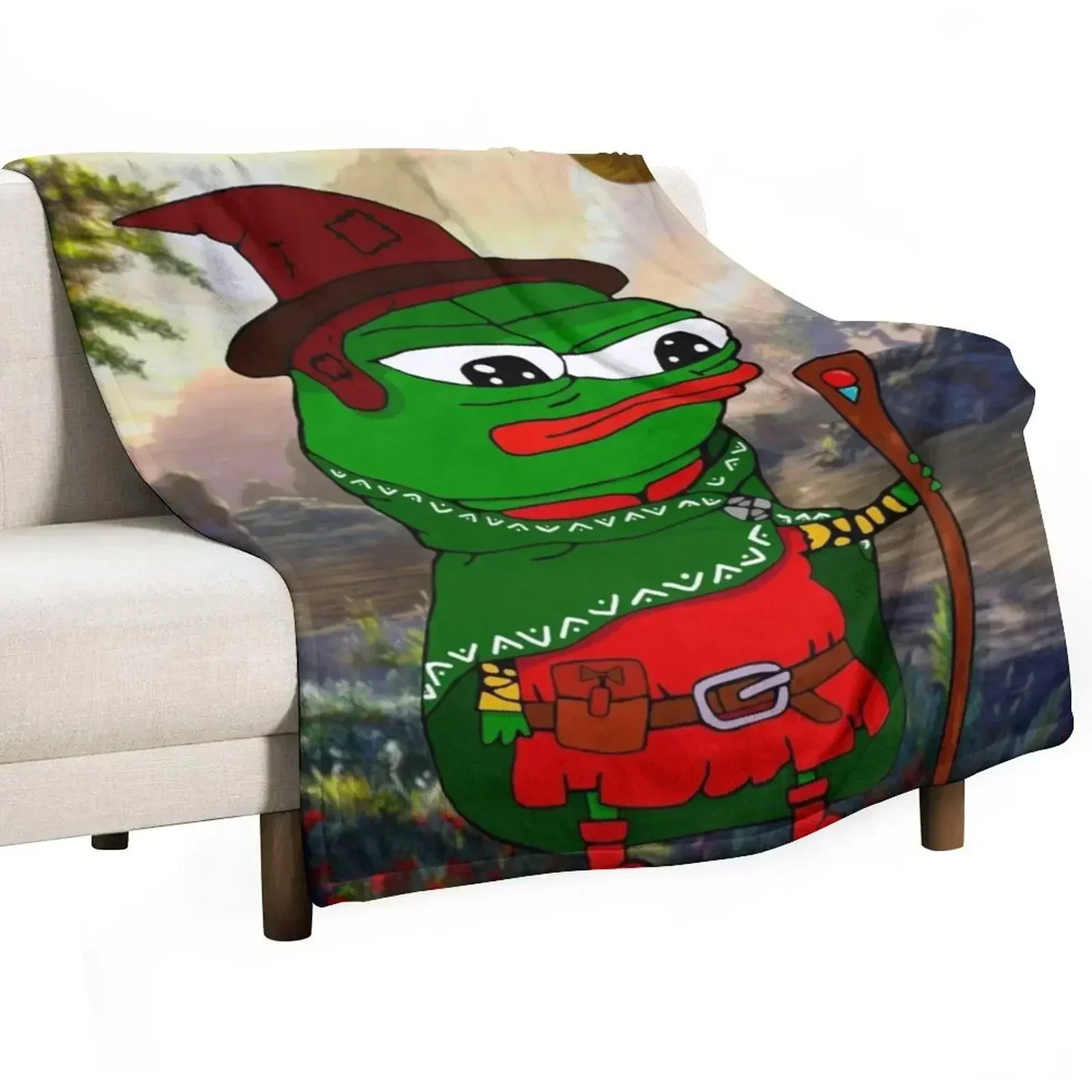 Wizard Pepe Sorcerer Apu Throw Blanket Travel heavy to sleep decorative Personalized Gift Blankets