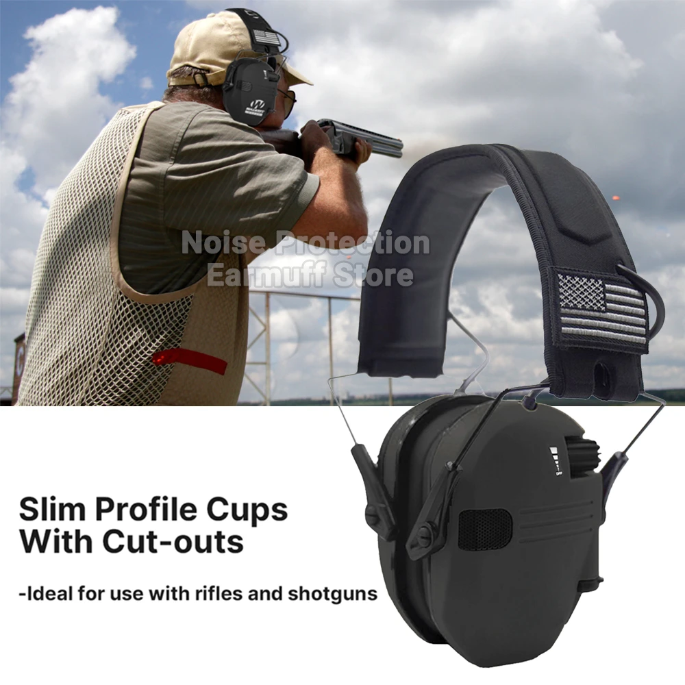 Tactical Ear Protection Headset Electronic Hearing Protection Active Protector for Shooting Earmuffs NRR 23dB Noise Reduction