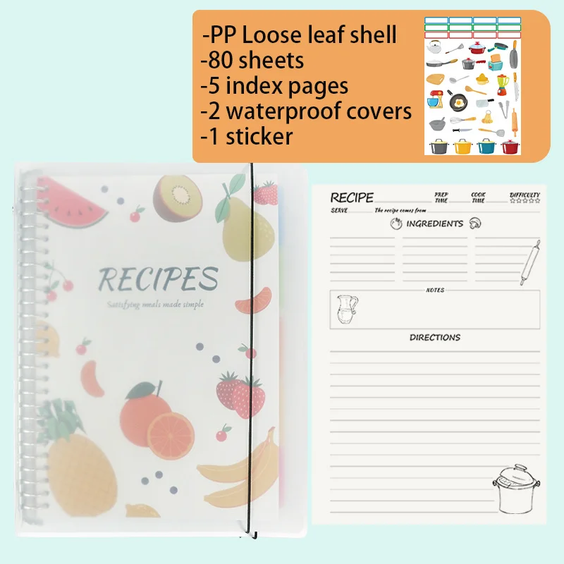 Loose Leaf Família Receita Livro, Plano Livro, Record Receita, Cooking Notes, DIY