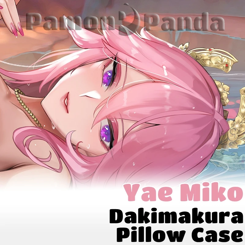 Yae Miko Dakimakura Genshin Impact Hugging Pillow Case Full Body Pillow Cover Sexy Cushion Case Home Bedding Decor Otaku Gift