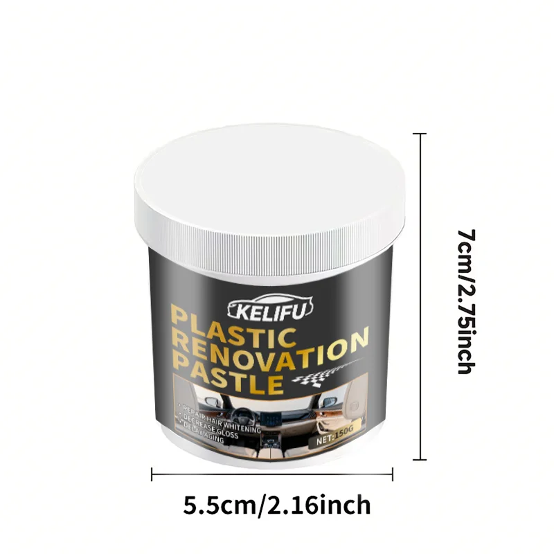 Restaurador de plástico e borracha para carro - Removedor de arranhões com brilho preto para acabamento, pneus e interiores - Detalhamento de carro antienvelhecimento indispensável