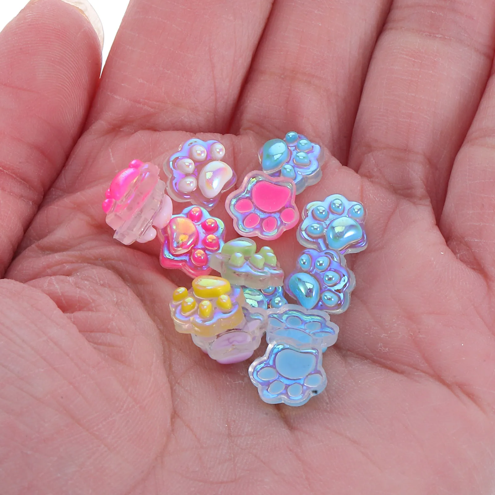 

140 Pcs Mini Cat Claw Decoration Micro Landscaping Colorful Kitten Paw Figurines