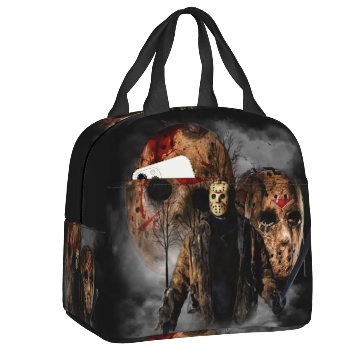 

Horror Movie Halloween Killer Lunch Bag Resuable Thermal Insulated Lunch Box for Women Kids Camping Travel Food Picnic Tote Bags