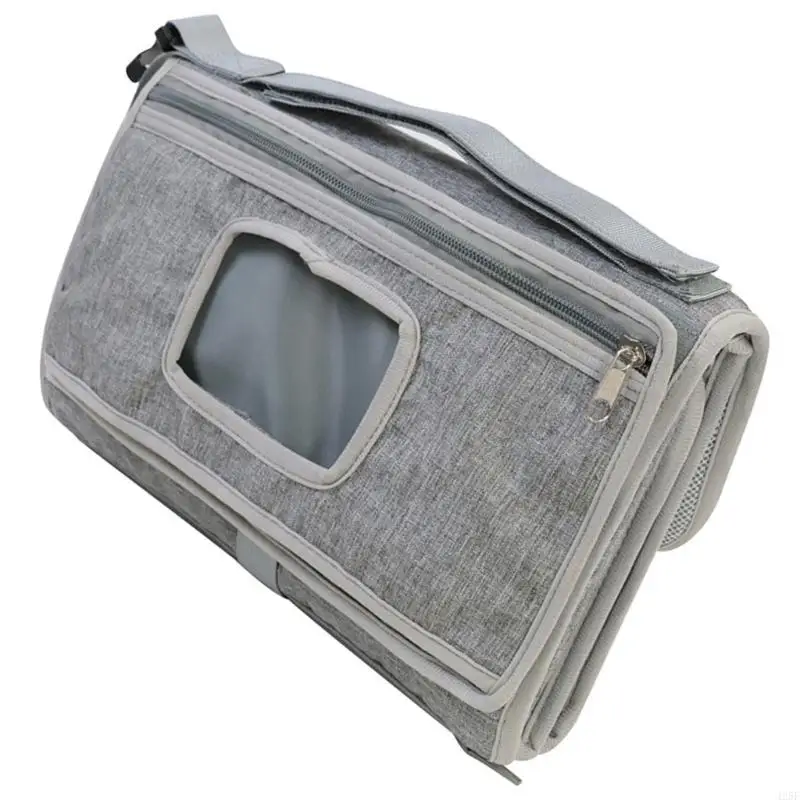 Newborn Changing Pad Waterproof Surfaces Memory Foam Pillow Neutral Animal Print Storage Pockets Travel Essential 425F