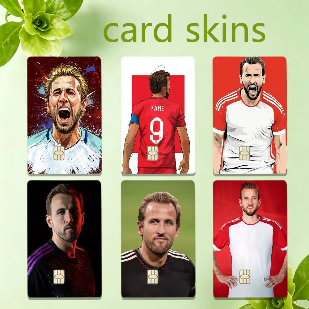 H-Harry Kane football  4pcs 1Set HD Waterproof Card Skins Protective Stickers for Credit Bank Game Cards