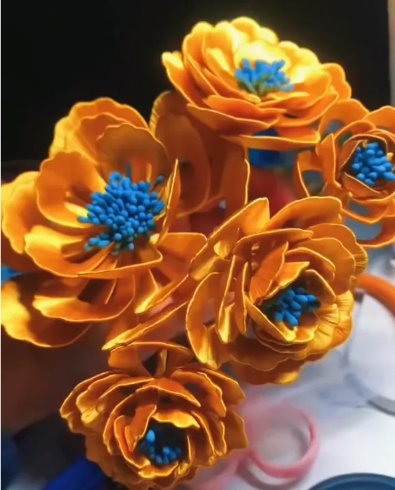 

Handmade Wrapped Flower Fan, Chinese Retro Flowers, Hanfu Accessories