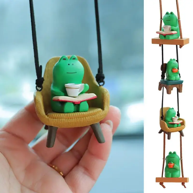 

Swinging Frog Car Ornament Resin Multifunctional Automotive Hangable Pendant PVC Rearview Mirror Decoration For Cars Accessories