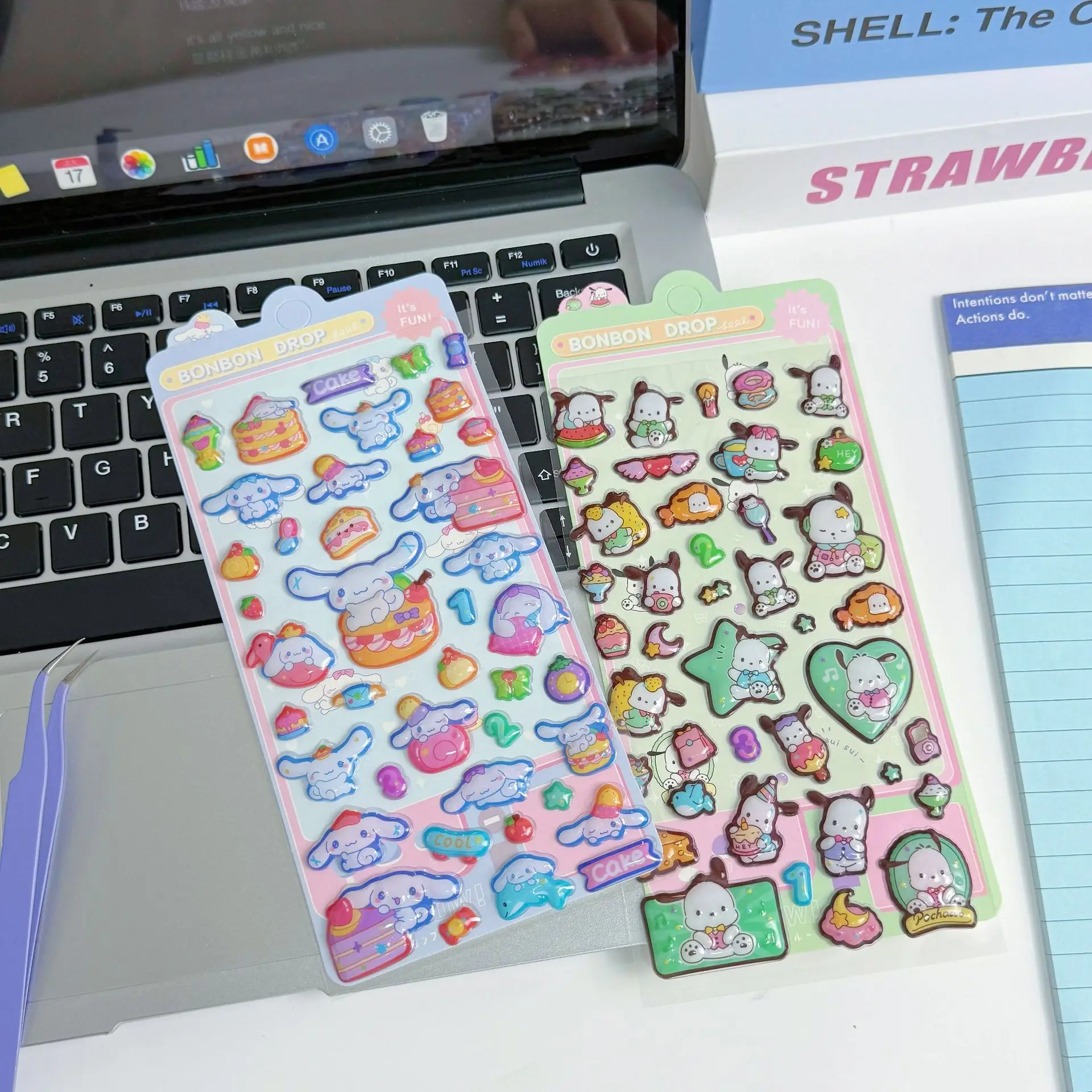 أنيمي ثلاثية الأبعاد الإغاثة Kuromi بلدي ميلودي ملصقات لطيف Diy جراب هاتف متعة شخصية كرتونية الشارات للعب الهاتف الإبداعي الديكور #5