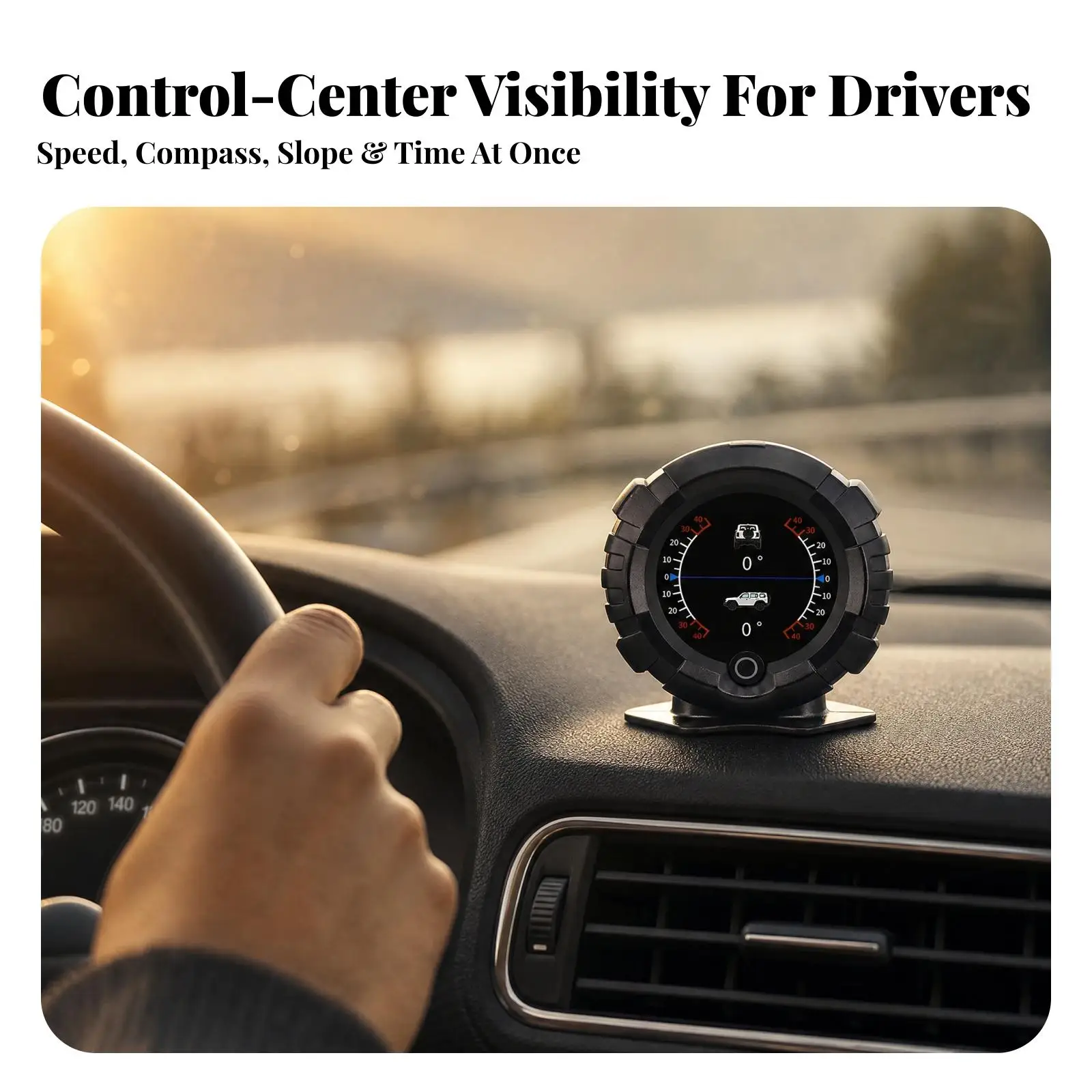 Universal HUD Car GPS Display with Altitude Direction and Vehicle Electrical Potential for Road Navigation