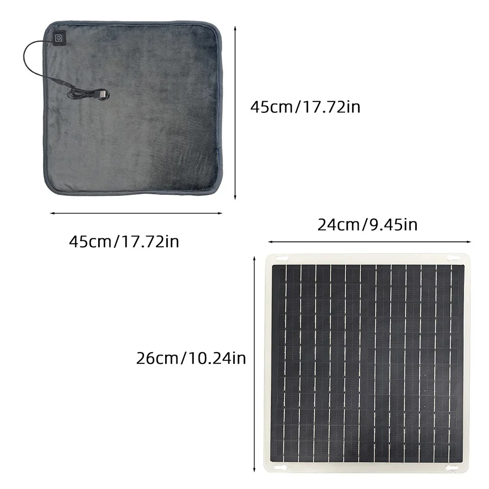 Photovoltaic Chair Mat Solar Heated Blanket Outdoor Activities ABS And Flannel Construction Three Temperature Settings