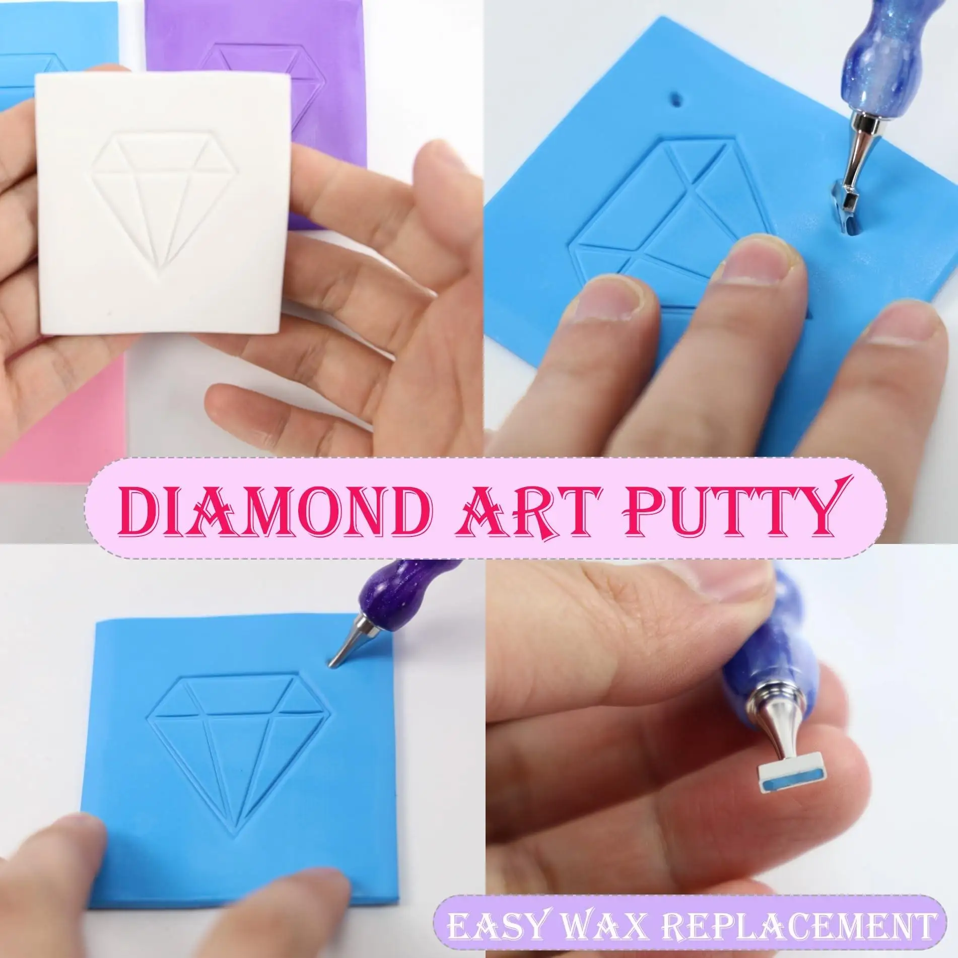 Adult Diamond Painting Kit with Special Long-Lasting Sticky Clay, 4-Piece Set, Strong Adhesive Clay Glue, with Storage Box, Suitable for Diamond Painting Accessories and Tools - view 6