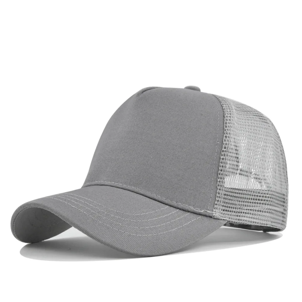Customized Printed Logo Solid Color Hardtop 5-Piece Baseball Caps Men's And Women's Breathable Mesh Curved Brim Duck Tongue Hats view 3