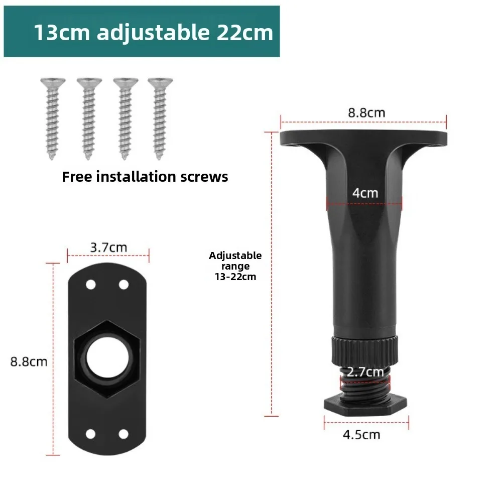 Adjustable Height Bed Frame Support Legs Heavy Duty Load-bearing Bed Slats Support Legs PP Black Board Leg Feet