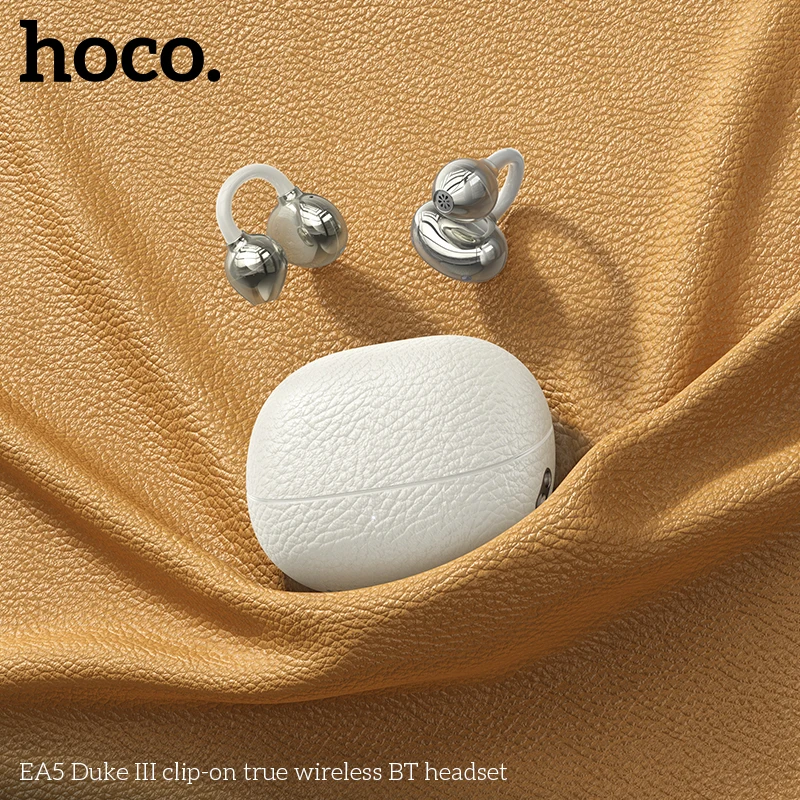 HOCO EA5 سماعة رأس بخاصية البلوتوث 5.3 سماعات توصيل العظام اللاسلكية كليب الأذن الموسيقى إلغاء الضوضاء HD دعوة الرياضة الألعاب سماعة