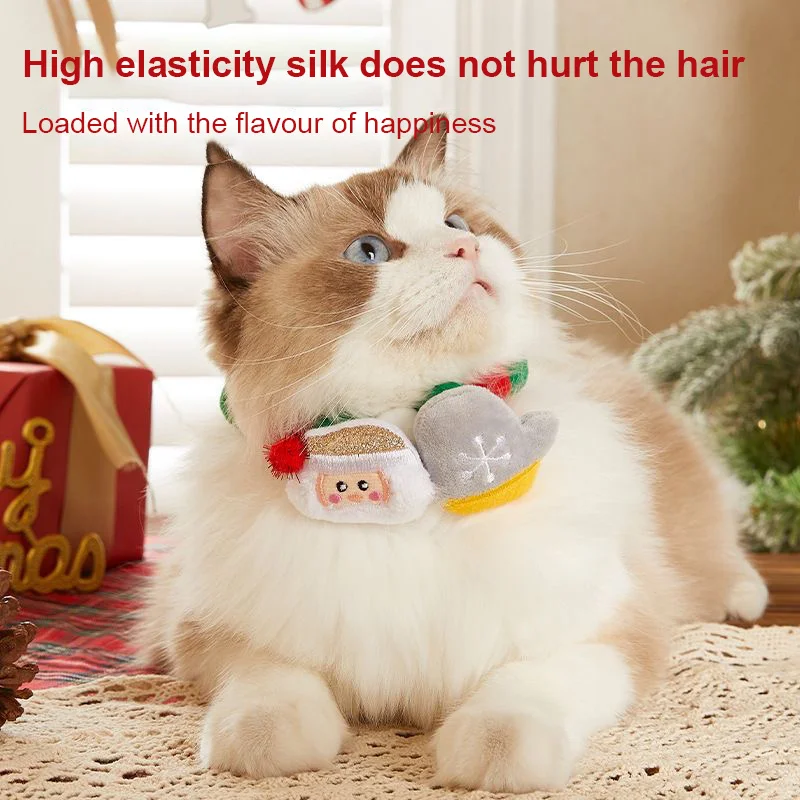 Christmas Elastic Collar For Cats & Dogs Pet XMAX Dog Cat Scarf Pet Dress-Up Accessories For Christmas Party