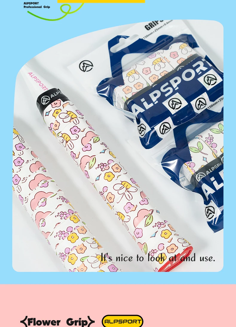 ALP Flower PRO Pickleball Schläger Grip Tape Badmintonschläger Rutschfestes schweißabsorbierendes Klebeband Outdoor Training Angelzubehör – Detail 11