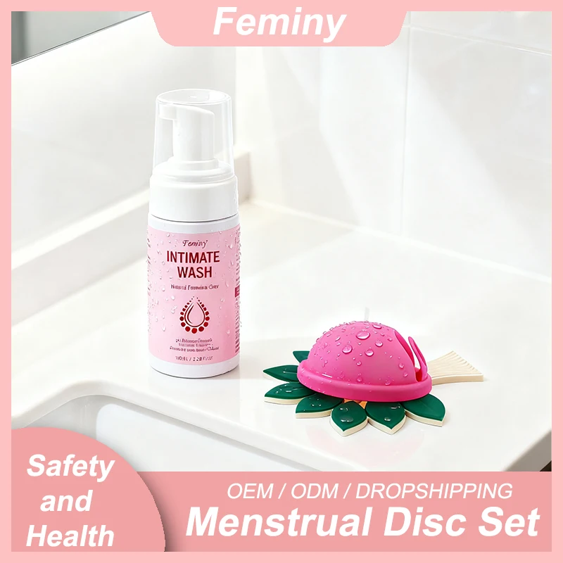 

Menstrual Disc Woman Personal Health Set Medical Silicone Menstrual Disk With Intimate Wash
