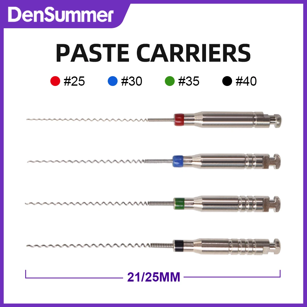 DenSummer #25-40  21/25mm Stainless Steel Endo File Dental Rotary Paste Carriers Dentistry Endodontic Reamers Drill 5Boxes