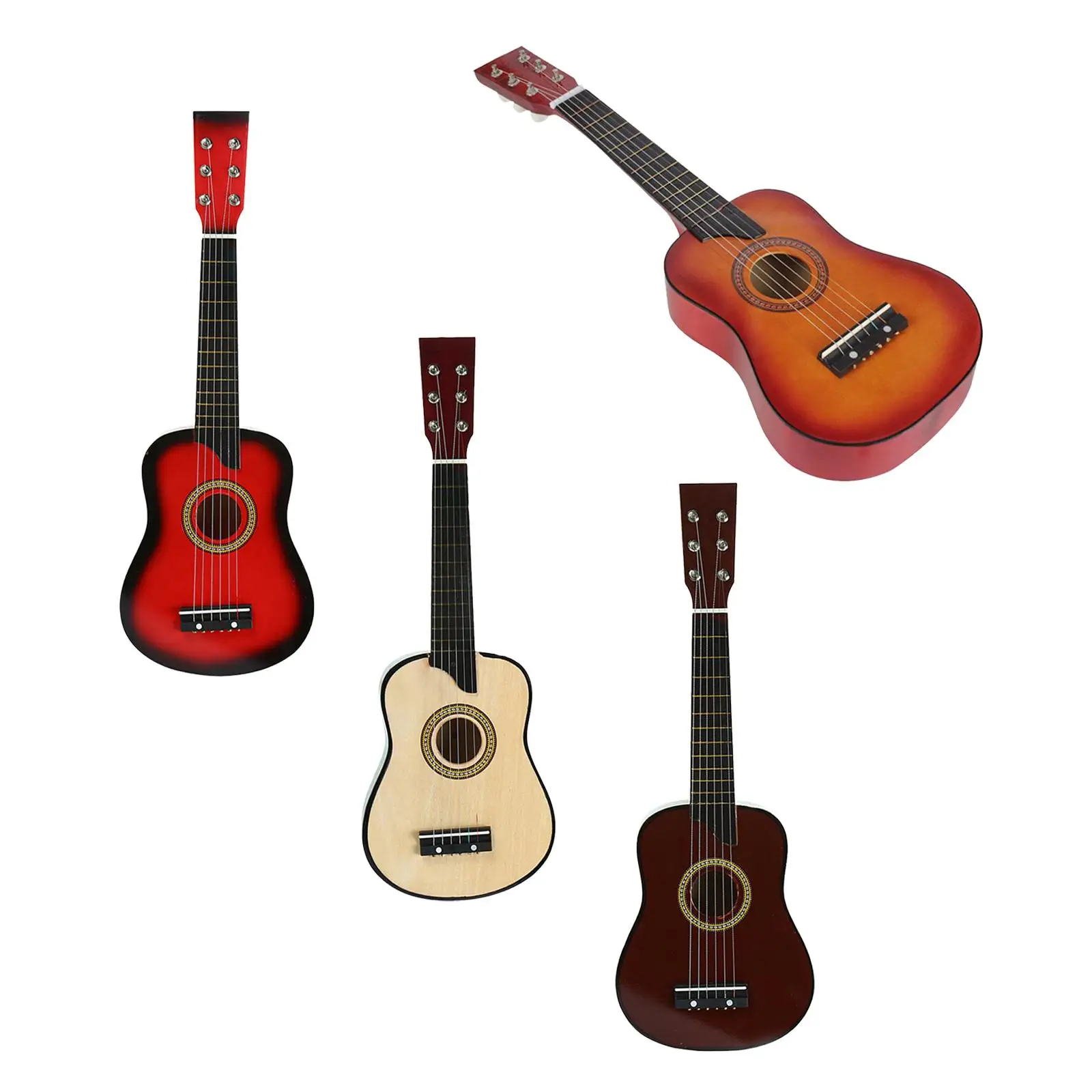 Set chitarra acustica in legno per bambini con 6 corde - Giocattolo per l'apprendimento musicale per bambini