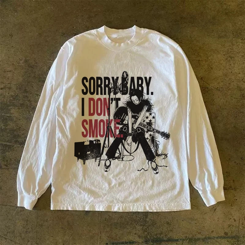 Heavyweight 310g Pure Cotton Long Sleeve T-Shirt Streetwear Versatile Retro Style Men's Women's round Neck Pullover Top