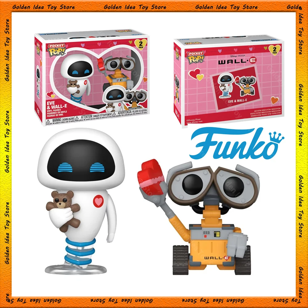 Original Funko Pocket Pop! Walle Anime Figure WALL.E Figurine EVE Action Figure Collectible Statue Model Toy Kids Birthday Gift