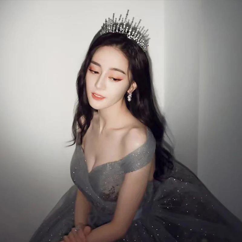 1 pz brillanti fasce di cristallo diademi e corone principessa reale diadema sposa noiva sposa gioielli per capelli da sposa mujer