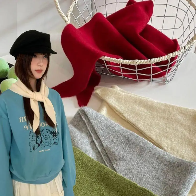 1pc Wol Koreaanse Stijl Gebreide Driehoekige Sjaal Vrouwen Winter Warme Hoofddoek Sjaal Multifunctionele Halsdoek Wrap Bandana