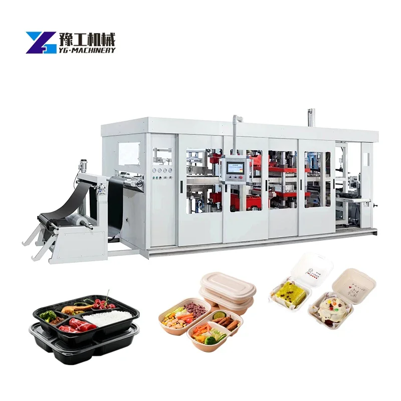 Four Stations Full Automatic Thermoforming Machine for Plastic Products Thermoforming Machine for Fast Food Container