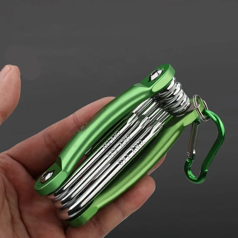 8 in 1Auto Repair Tool Hexagonal Wrench Set with Folding Function Portable Foldable Bike Multitool