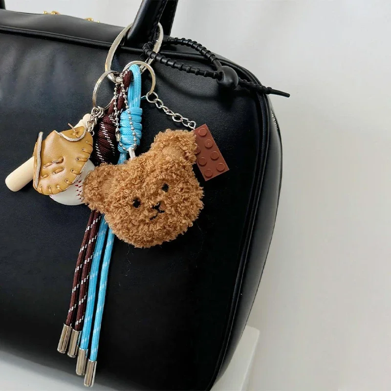 Keychain Puppy Bag Pendant Girls Gifts Bear Doll Hanging Decoration Mobile Phone Car Key Ring Bag Accessories Valentine\'s Day