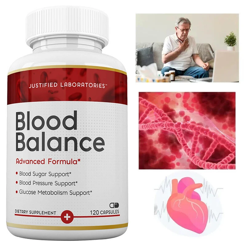 Blood Balance Advanced Formula Blood Sugar and Blood Pressure Capsules All Natural, Gluten Free, Non-GMO