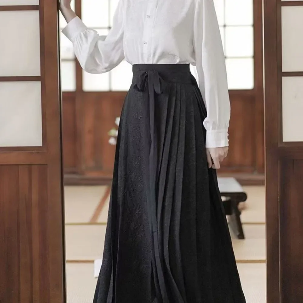 Vest Skirt Hanfu Modern Style Women\'s Suit Mamianqun Chinese Vintage Clothing Horse Face Skirt Daily Wear