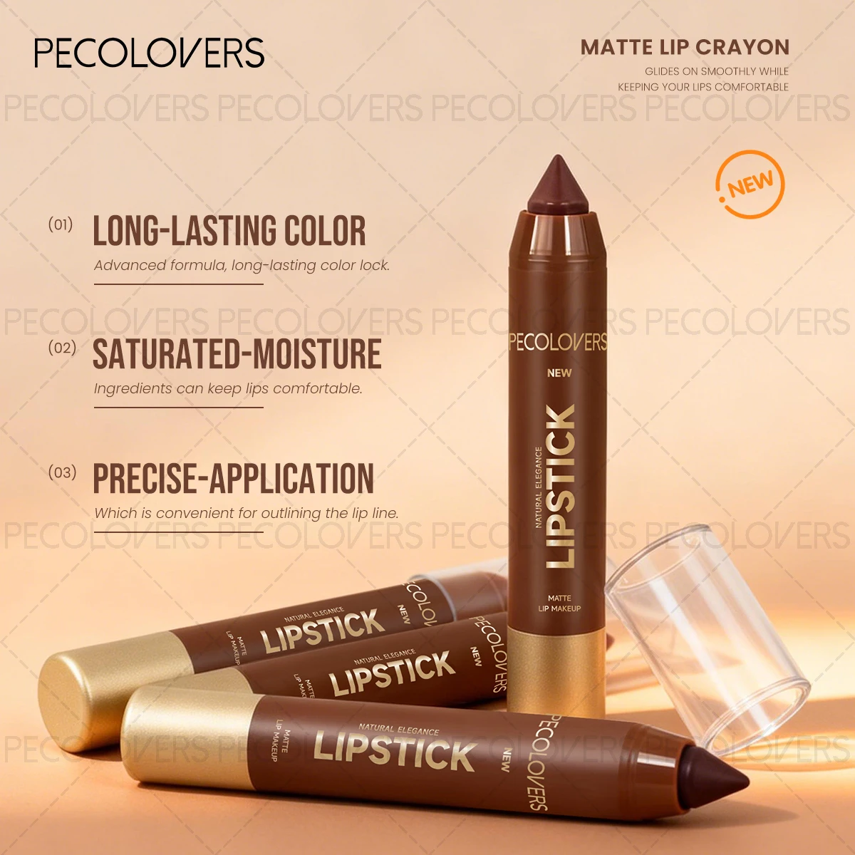 12PCS/Set Brown Matte Lip Liner - Smooth Texture, Waterproof, Highly Pigmented, Non-stick, Suitable for Daily and Party Makeup