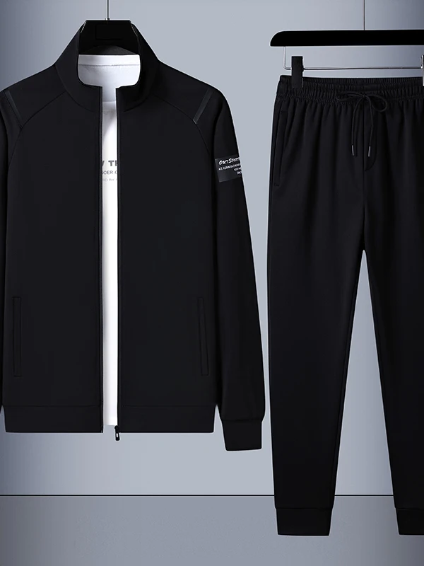 

Loose Casual Running Outfit for Men Spring Autumn Long Sve Hoodie Sweatirt And Pants Two Piece Set Youth Size JXAETE