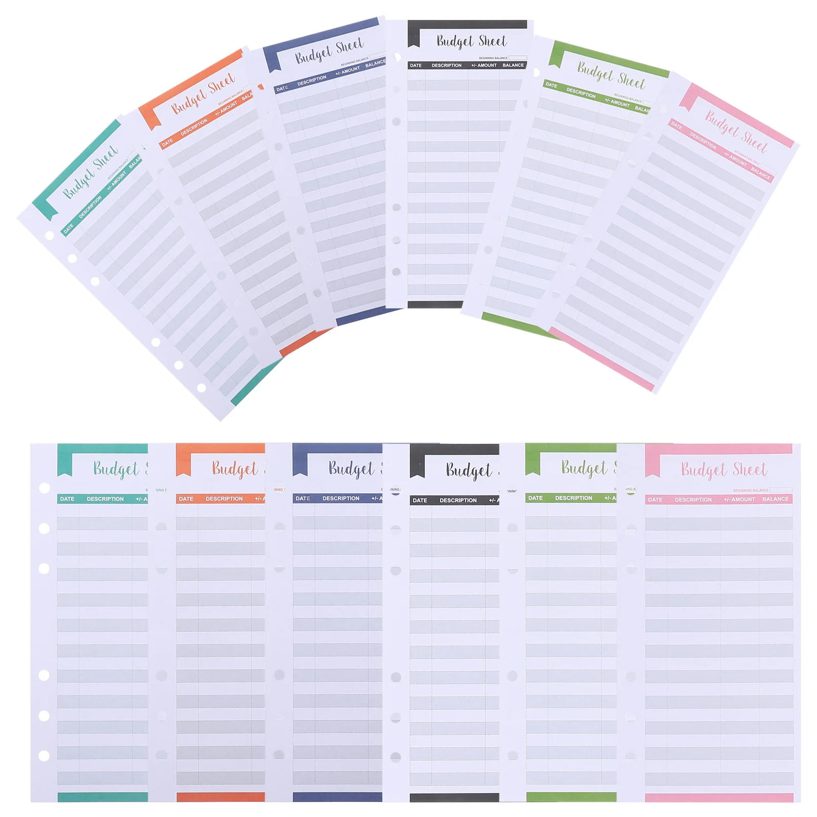 40 قطعة من بطاقات استهلاك البطاقات، مساعد تتبع النفقات المحمول لمنظم المحفظة المخططة للميزانية الشخصية