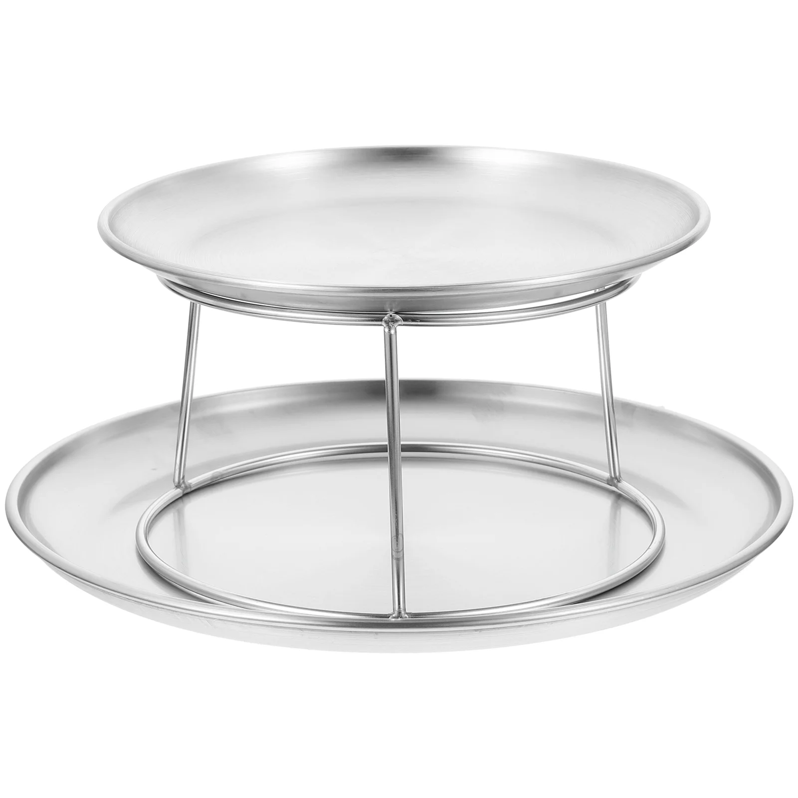 Multi-tiered Food Tray Fruit Platter Cake Stand Cupcake Display Stainless Steel Serving Baby Dessert Plate