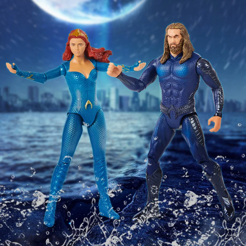 Figurine d'action Aquaman originale pour garçons, films DC, figurine de dessin animé Manta noir, poupée de mobilité articulée, ornement, cadeaux d'anniversaire
