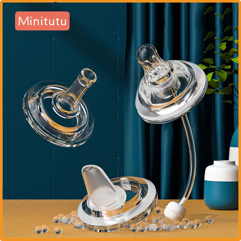 Minitutu Wide Caliber 5CM Silicone Nipple Duckbill Suction Nozzle Compatible with Wide Caliber Bottle for Baby Feeding
