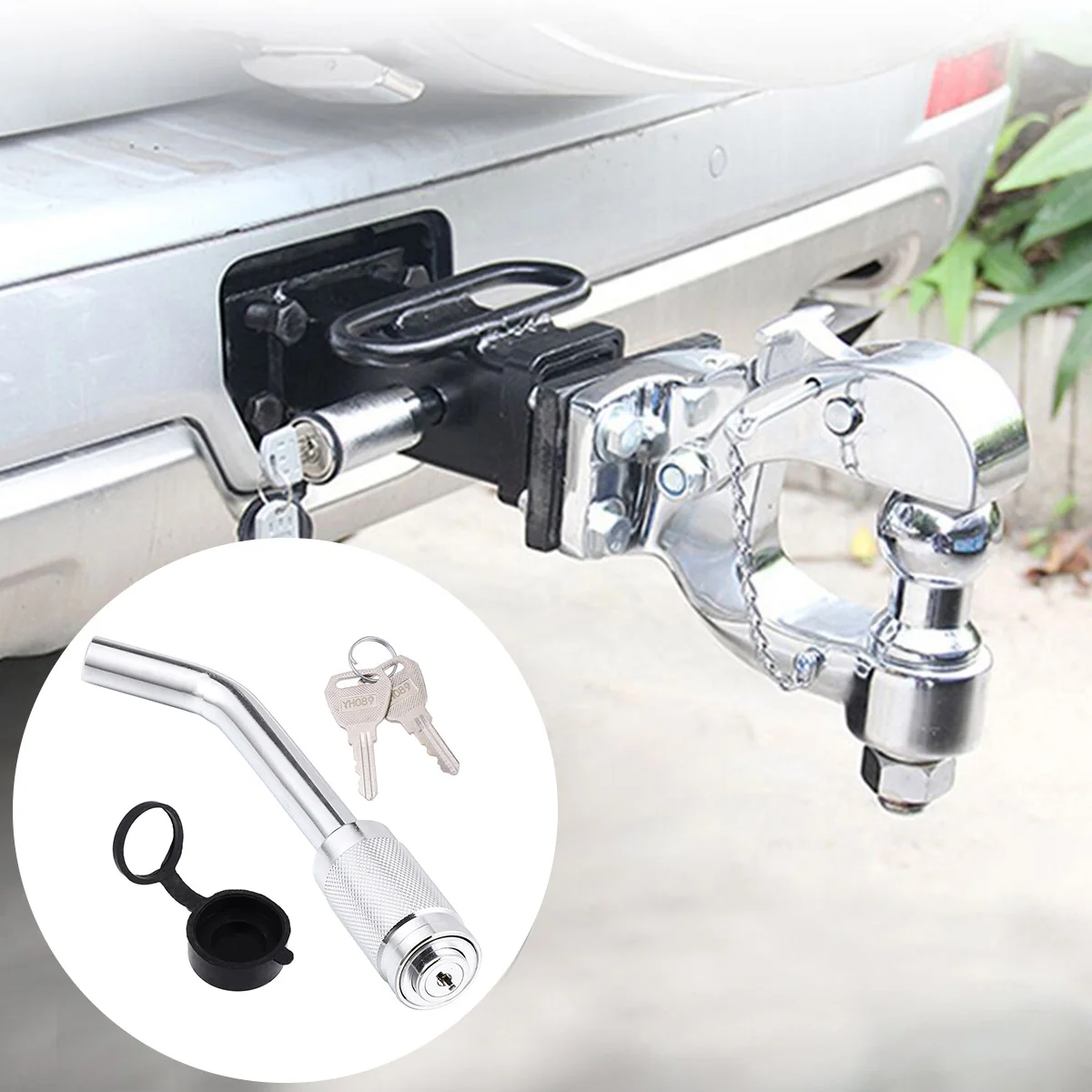 Anti- Hitch Trailer Ball Lock Hook Receiver Towing up Car Travel Zinc Alloy Bumper