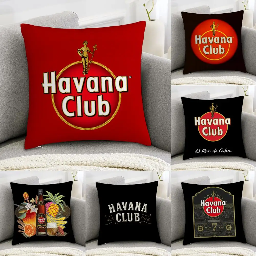 H-HavanaS C-ClubS Cushion Cover Pillowcase Comfort Sofa Bed Silky Elegant Invisible Zipper Decorative Cushion Cover