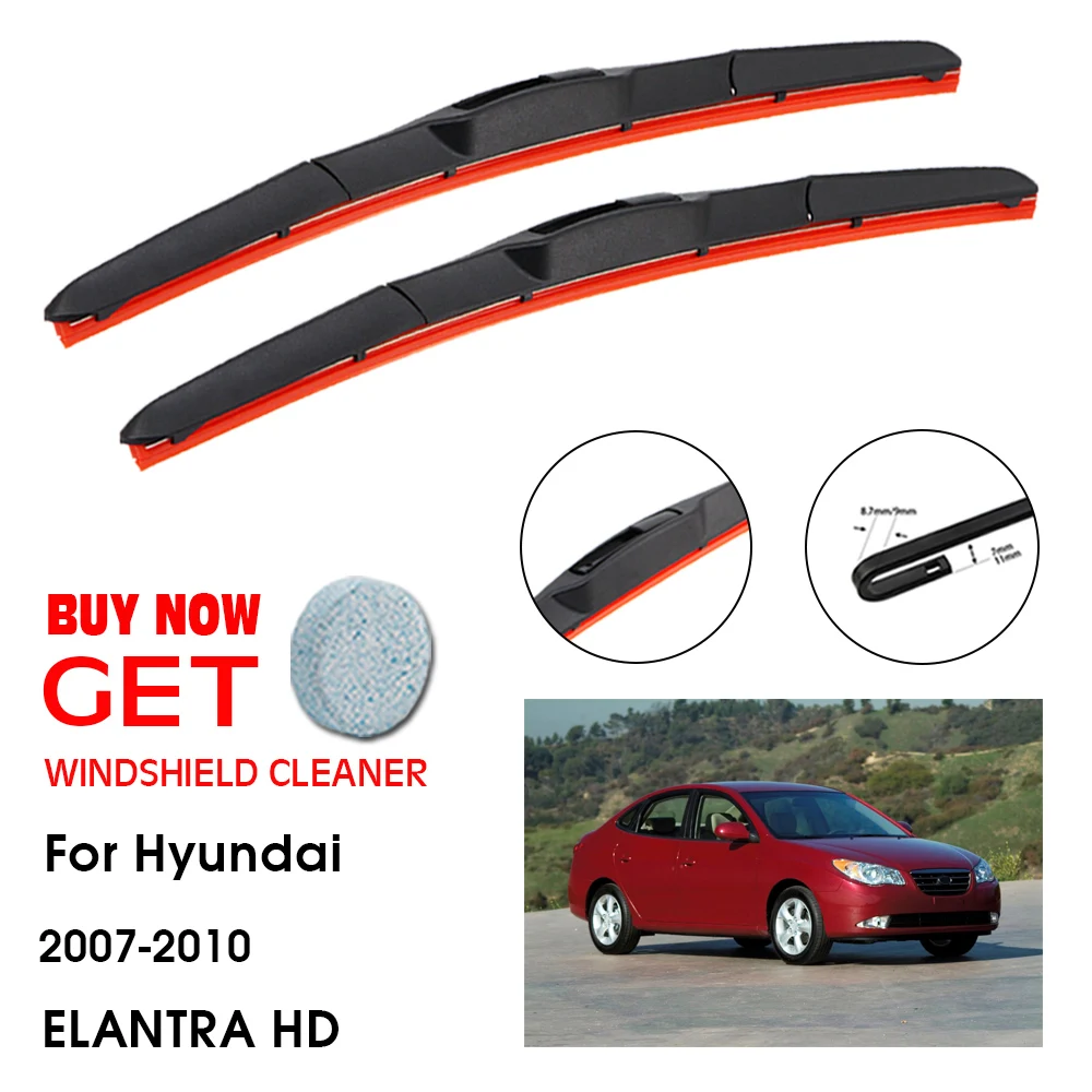 

Car Wiper For Hyundai ELANTRA HD 24"+18" 2007-2010 Front Window Washer Windscreen Windshield Silica Gel Wiper Blades Accessorie