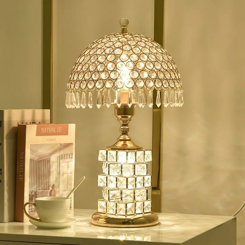 Crystal Desk Lamp Bedroom Bedside Lamp Crystal Table Lamp Bedroom Modern Minimalist Living Room Decoration Creative Table Lamp