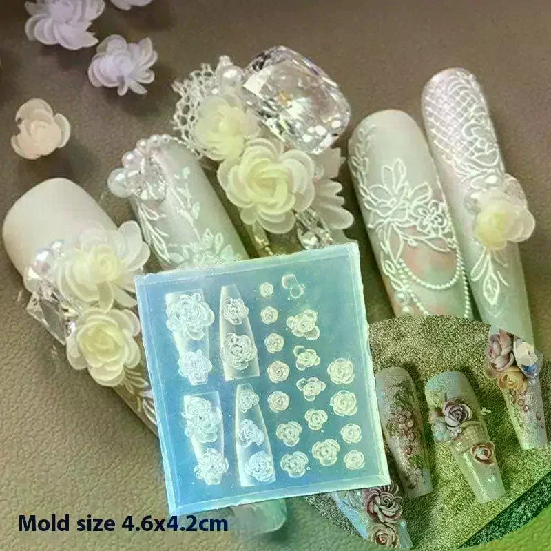 /Kuz/3D Flower Butterfly Nail Art Silicone Mold DIY UV Acrylic Resin Nail Decoration Mould Manicure Salon Supplies Multi-style