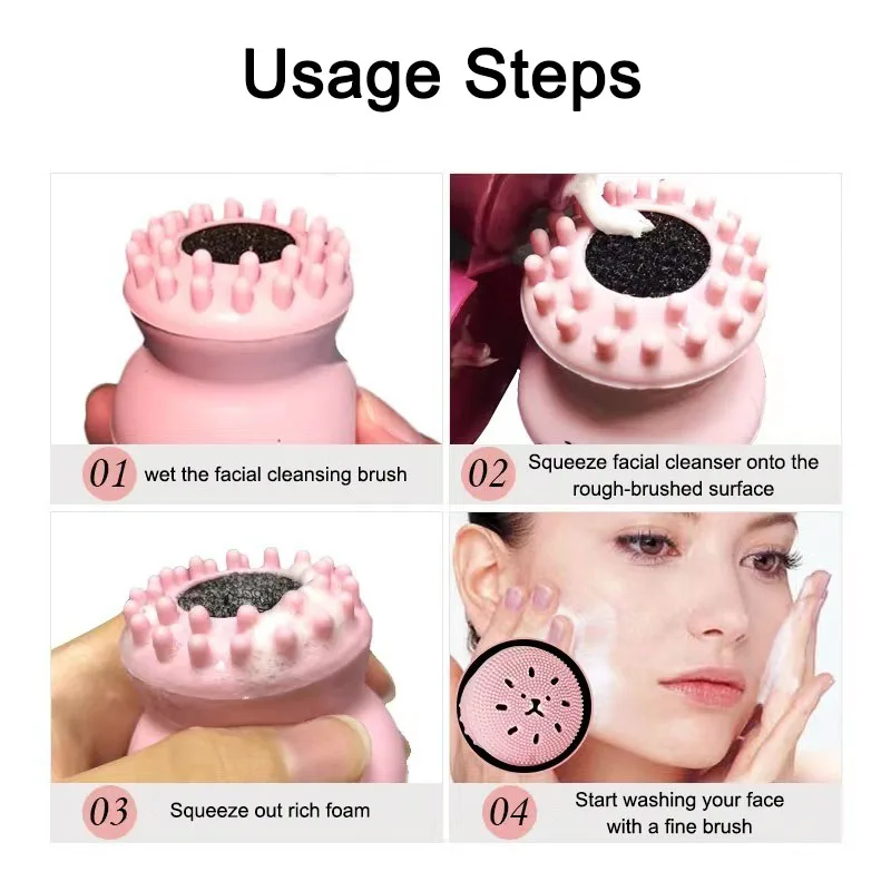 Novo silicone rosto purificador cuidados com a pele poros limpador escova rosto massagem escova de limpeza profunda esfoliante ferramenta xls02